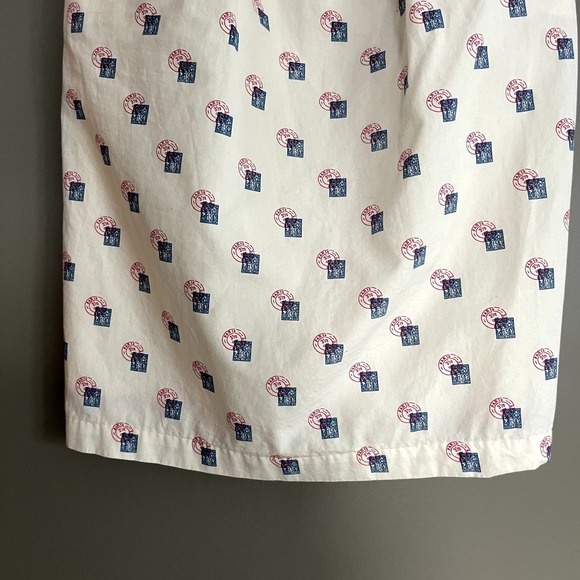 Anthropologie Girls from Savoy Sincerely Paris Halter Dress Sz 0 Cream Blue Red - Picture 7 of 16